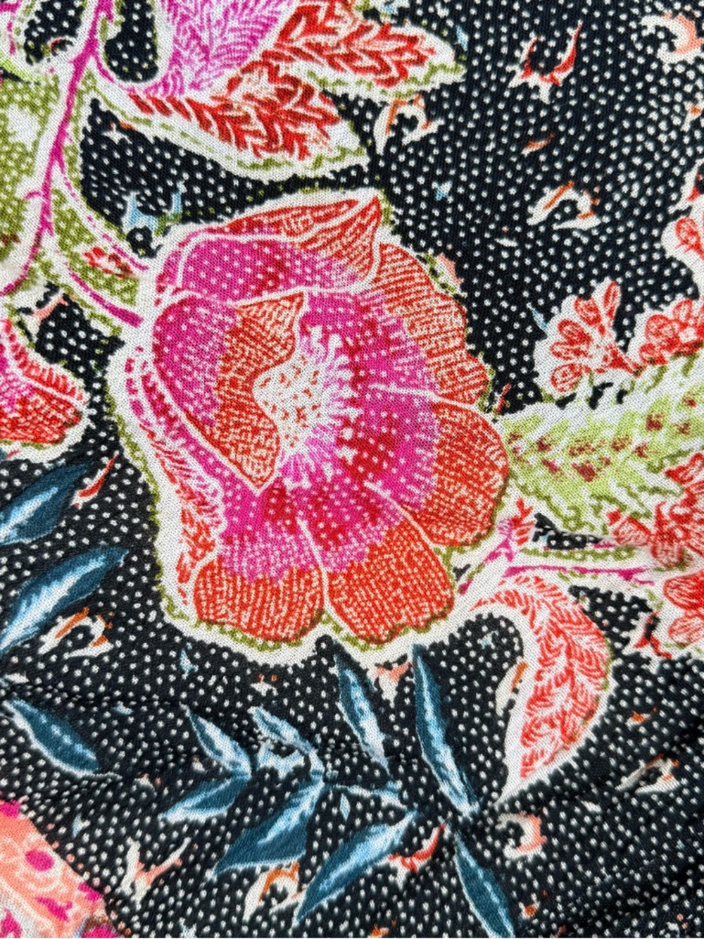 Free People FP One Petite Boho Floral Smocked Bandana Tube Top Black Pink SP - Picture 4 of 9